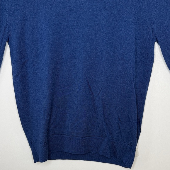 Banana Republic 100% Merino Wool Deep Blue Crewneck Sweater Size M - Picture 3 of 16